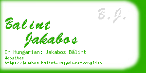 balint jakabos business card