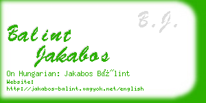 balint jakabos business card